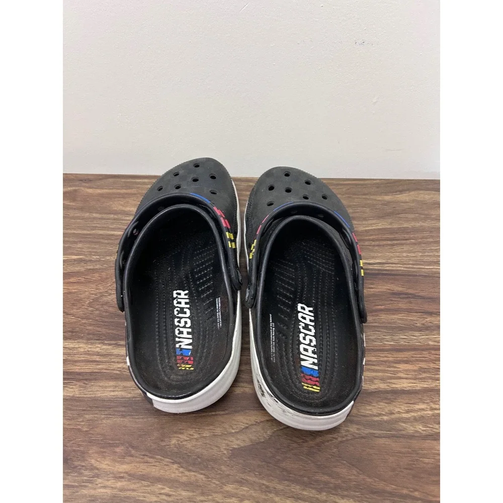 Crocs NASCAR Classic Clogs Black White Racing Mens 8 Womens 10 Checkerboard
